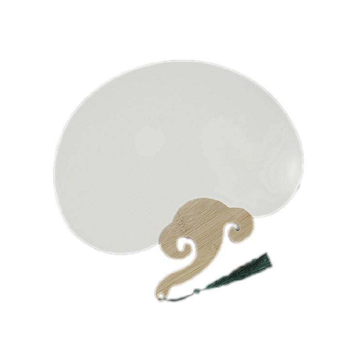 Chinese Rice Paper Fan White Round Fan with Tassels DIYs Blank Fan Decors