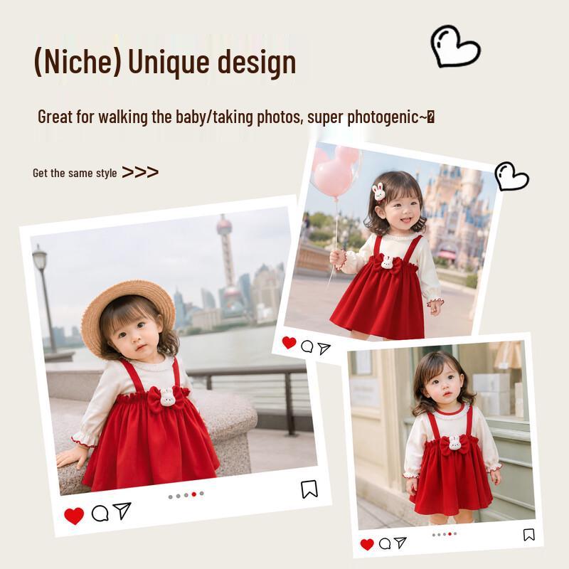 Youqi Baby Girls' Red Festive Princess Dress