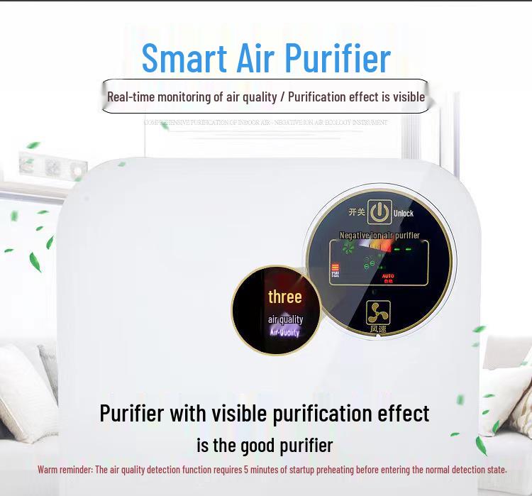 Smart Indoor Air Purifier with UV and Ion Technology for Aldehyde Removal