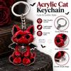 Acrylic Material Cat Keychain Wounded Cat Style Kitten Pendant Y2K Acrylic Keychain  Keychain Gift
