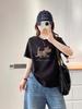 Korean Cute Graffiti Puppy Print Plus Size Women's Round Neck T-Shirt, Short Sleeve, Loose Fit