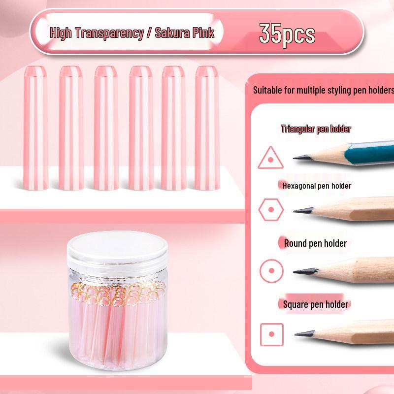 Transparent Pencil Cap for Kids - Grip Aid & Protective Cover