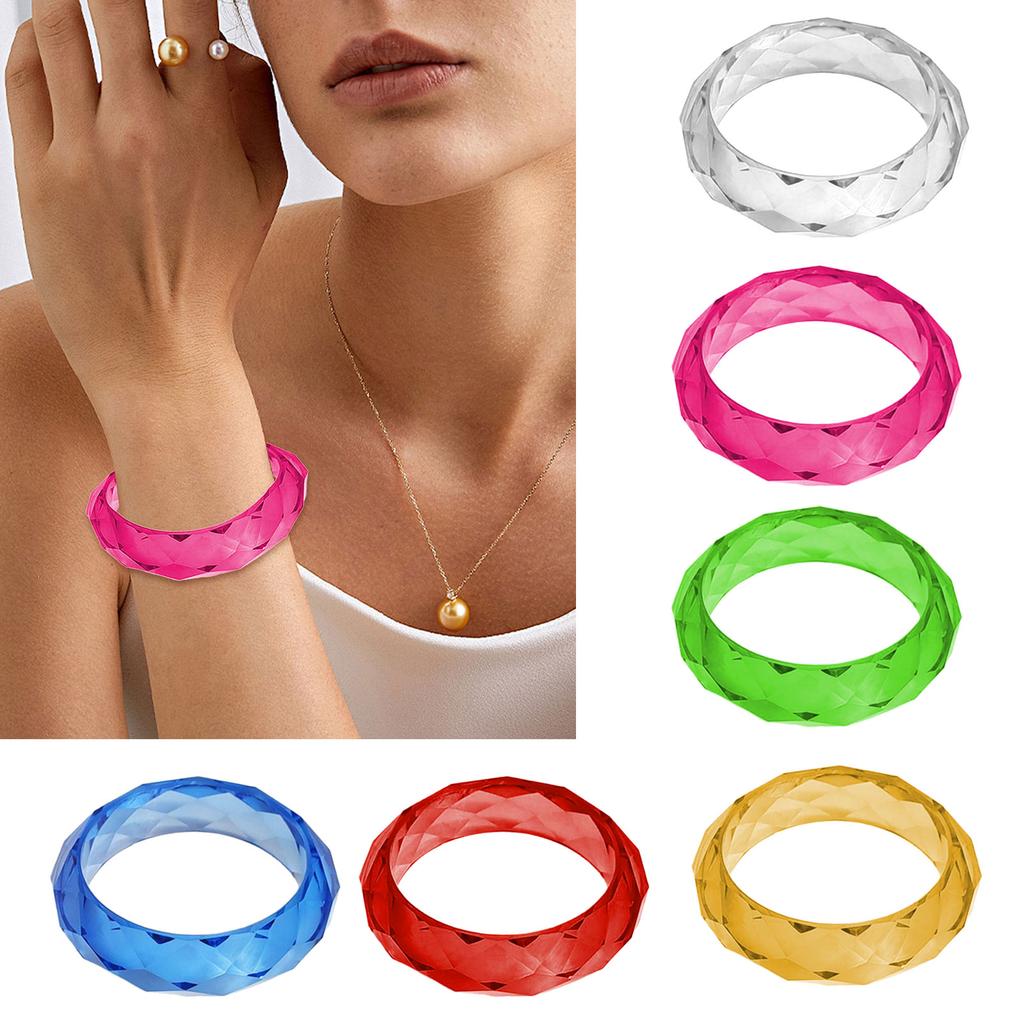 Einzigartiges Facettiertes Kristalle Harz Armband Funkelnde Lichtbrechung Elegantes Schmuckaccessoire für Trendige Frauen Tägliche Nutzung