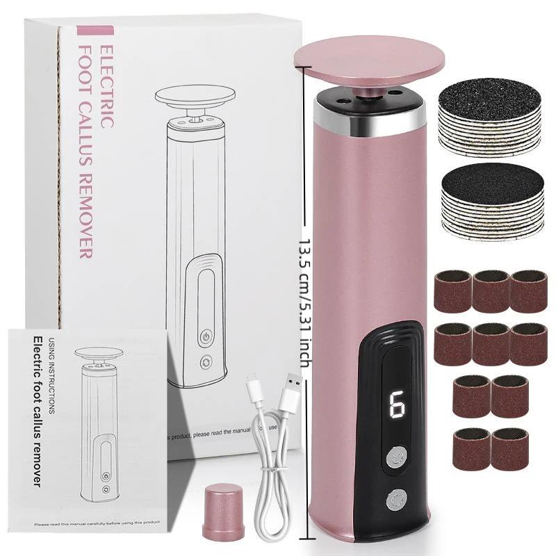 Electric Foot Hand Care Tool 2-in-1 Waterproof Callus Remover Nail Polisher for Men Women Home Spa Use