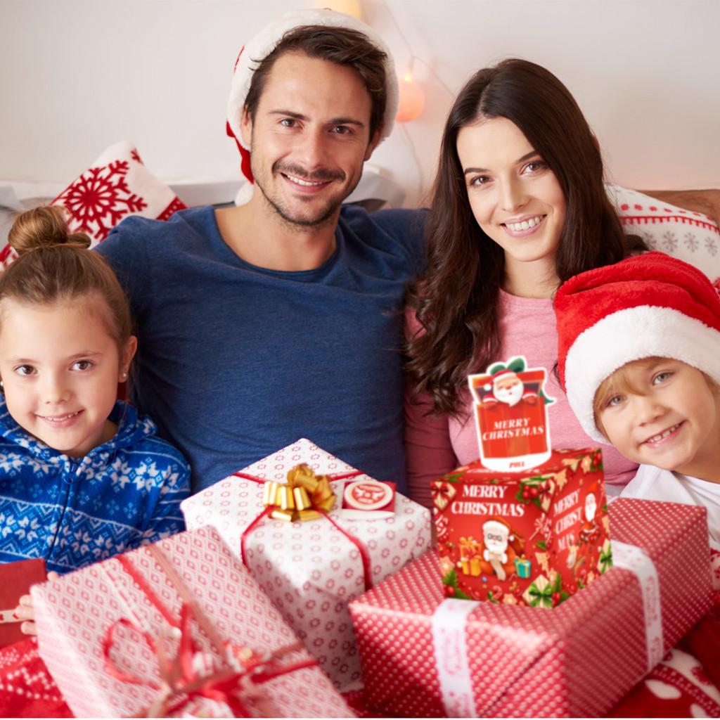 Christmas Green Theme Pattern Paper Gift Box Festival Decoration Atmosphere Prop