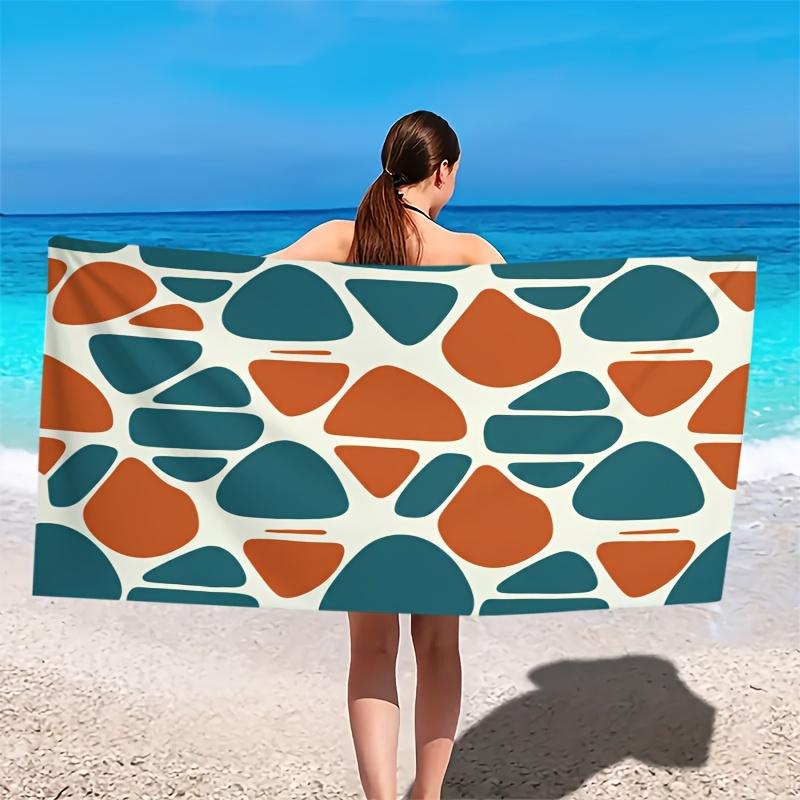 Large Geometric Beach Towel Bath Mat Tropical Summer Resort Pool Decor Outdoor Bathroom Towel 80x160cm