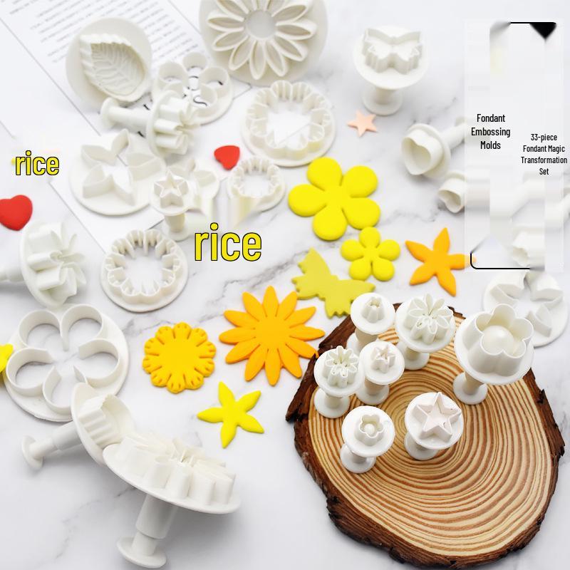 

Chou Kai 10-Piece Baking Tools Set: Fondant, Cake Molds & Cookie Cutters
