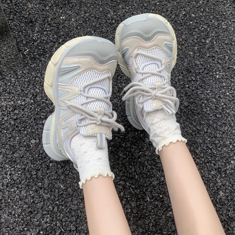 Fashion High Quality Mesh Breathable Women Sneakers NEW 2025 Spring Autumn New Fashion Vulcanized Shoes Comfortable Lace Up Sneakers