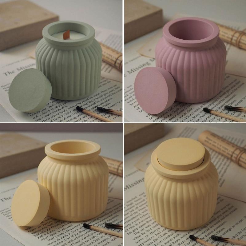 Matriță Siliconică DIY Rășină Epoxidică Matriță Borcan Silicon cu Capac Cutie Bijuterii Suport Lumânare Matriță Consumabile DIY Matrițe Suport Lumânare