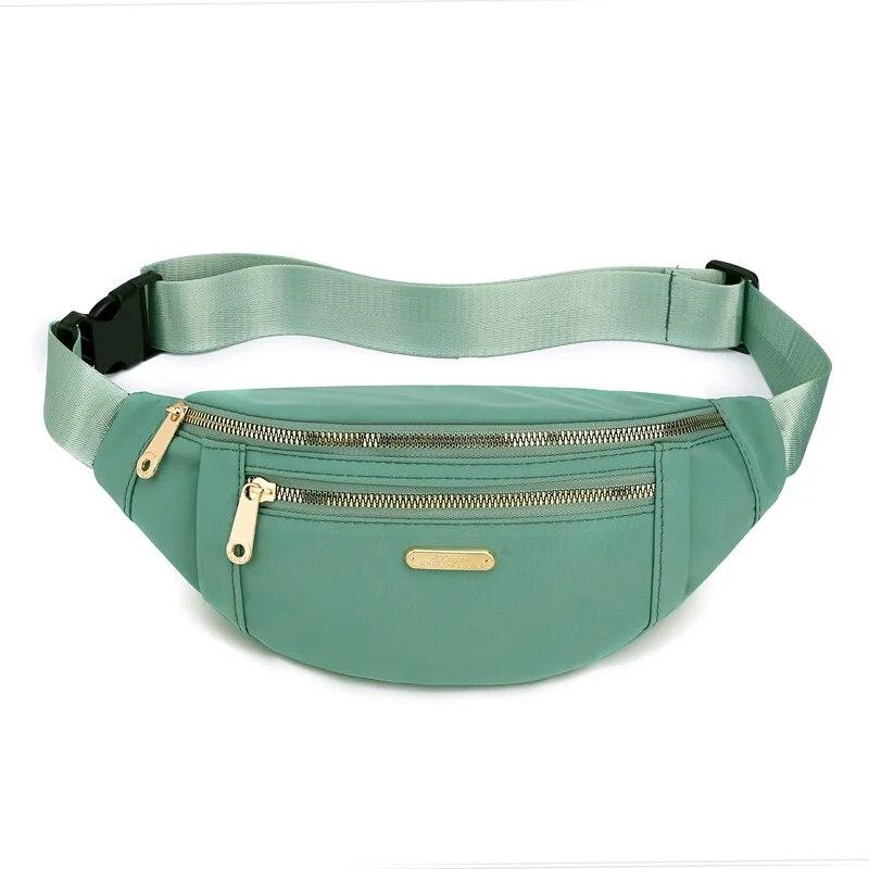 Men's and Women's Street Trend Waist Bag Oxford Casual Color Waist Bag Crossbody Chest Bag