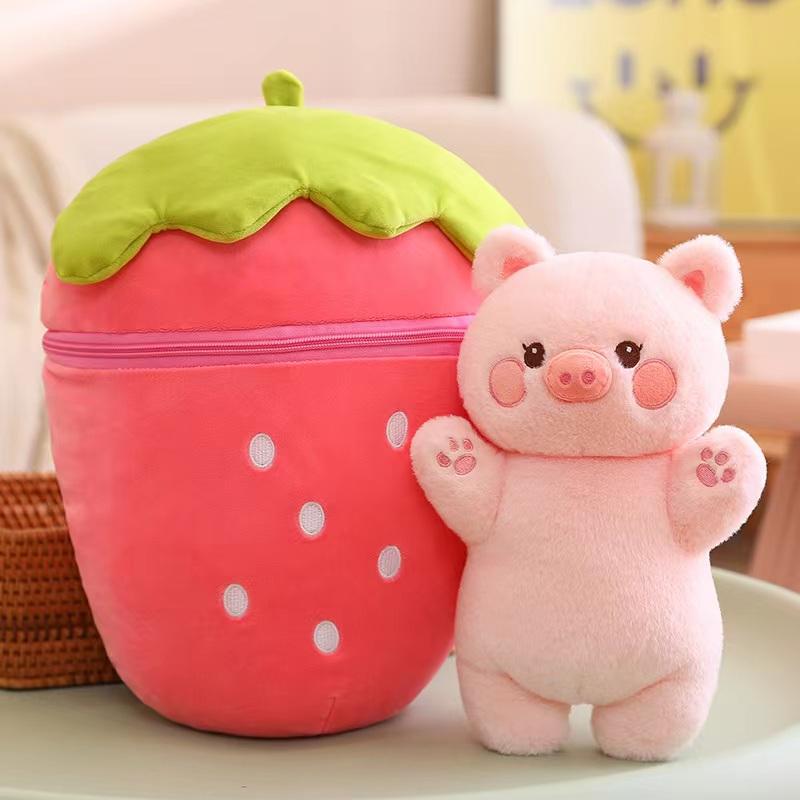 High-Quality Cute High-Quality Funny High-Quality Cartoon High-Quality Rabbit High-Quality Or Pig+Carrot High-Quality Or High-Quality Strawberry 40cm