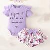 Nuovo Outfit Estivo Stile Fatina Abbigliamento per Bambini Tuta con Pantaloncini Set Abbigliamento Estivo Floreale Dolce Piccola Principessa