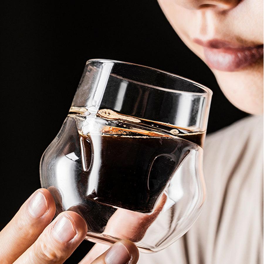 YWDL 120/130ml Double-layer Glass Cup Hanging Ear Espresso Coffee Cup Anti-scalding Milk Party Brandy Wine Teacup Clear Mug