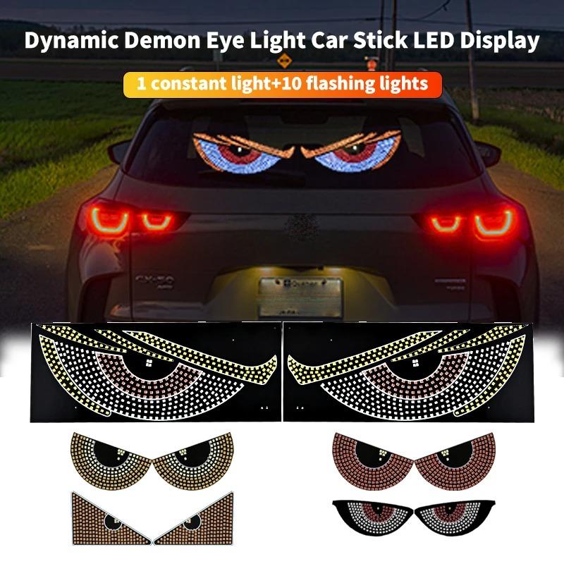 Dynamischer Teufelsauge Auto LED Aufkleber Licht XL8 Paar RGB Display USB Steuerung Multi-Modus Hohe Helligkeit Langlebig