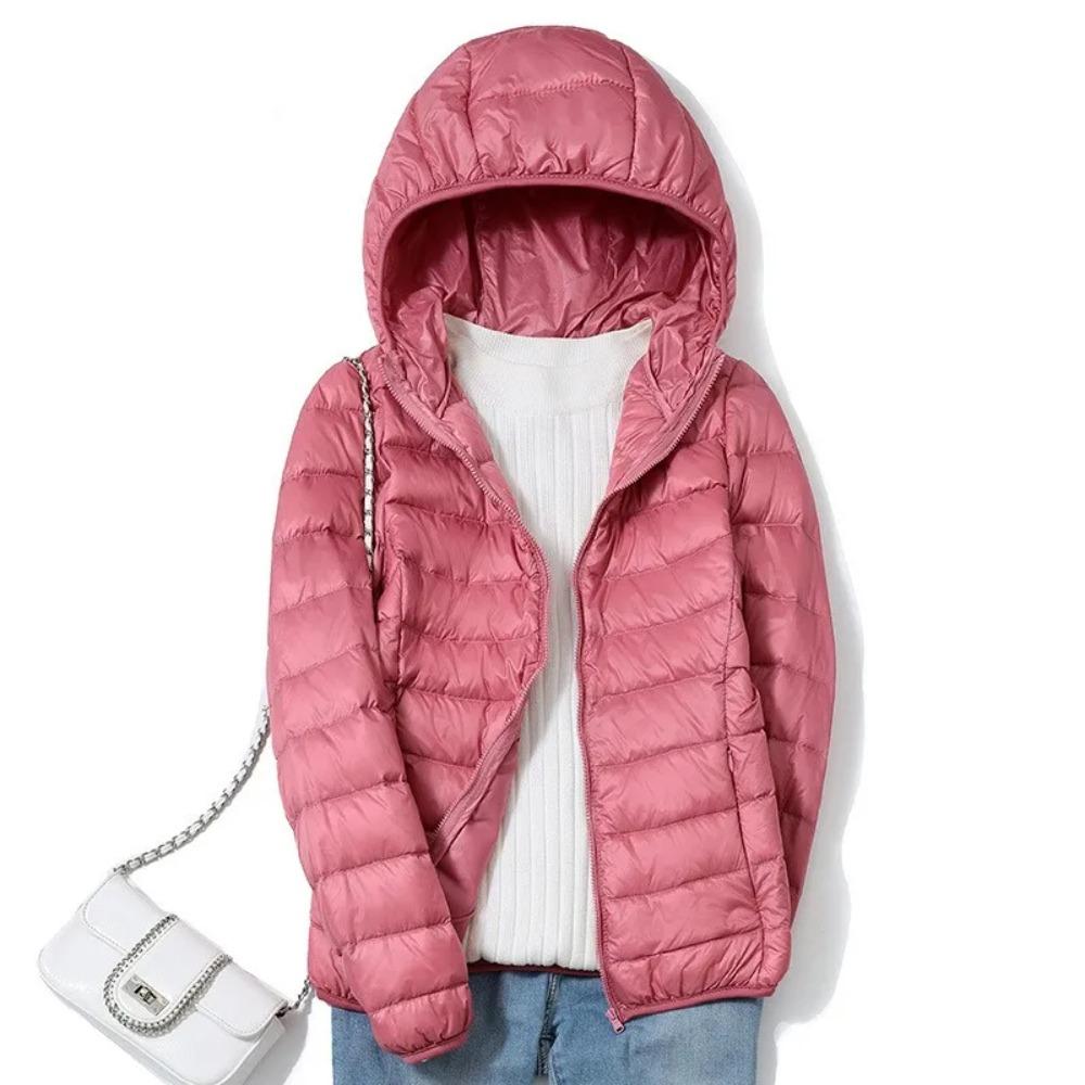 Women Fashion Short Ultralight Thin Packable Puffer Jackets Female Sweet Style Down Coats