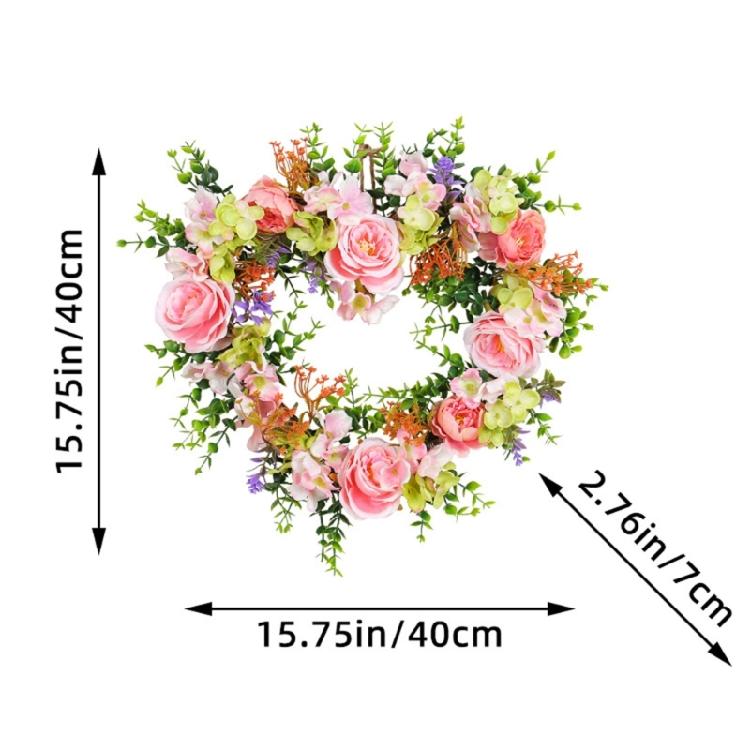 Heart Shaped Wreath Valentine's Wreath Flower Wreath Artificial Rose Garlands