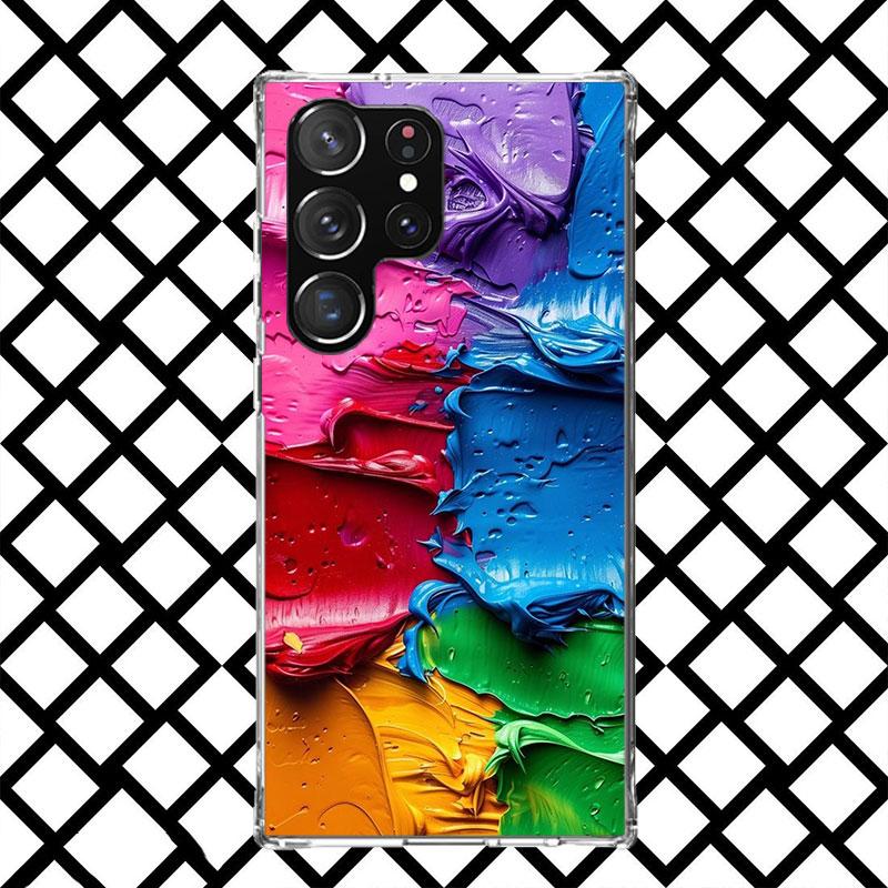 Watercolors Set Paint Palette Painting Phone Case for Samsung Galaxy S26 S25 Edge S24 S23 Ultra S22 Plus S21 FE S20 + Soft Cover