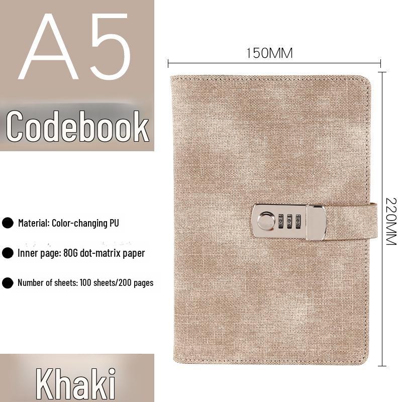 European Retro Canvas Lock Diary: Secure Password Notebook for Students