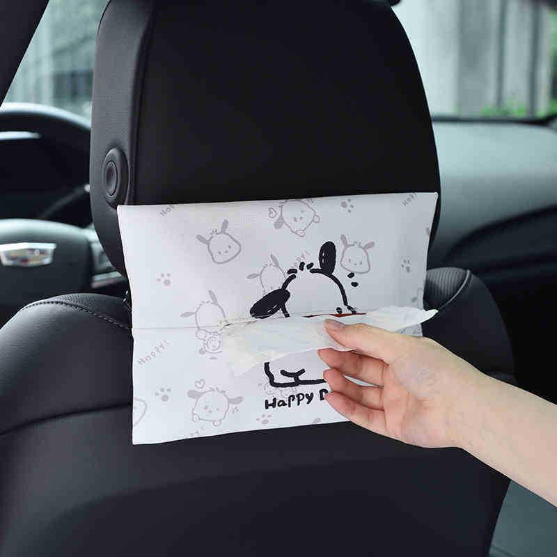 Cartoon Car Tissue Holder - Cute Pull-Out Armrest & Hanging Tissue Box