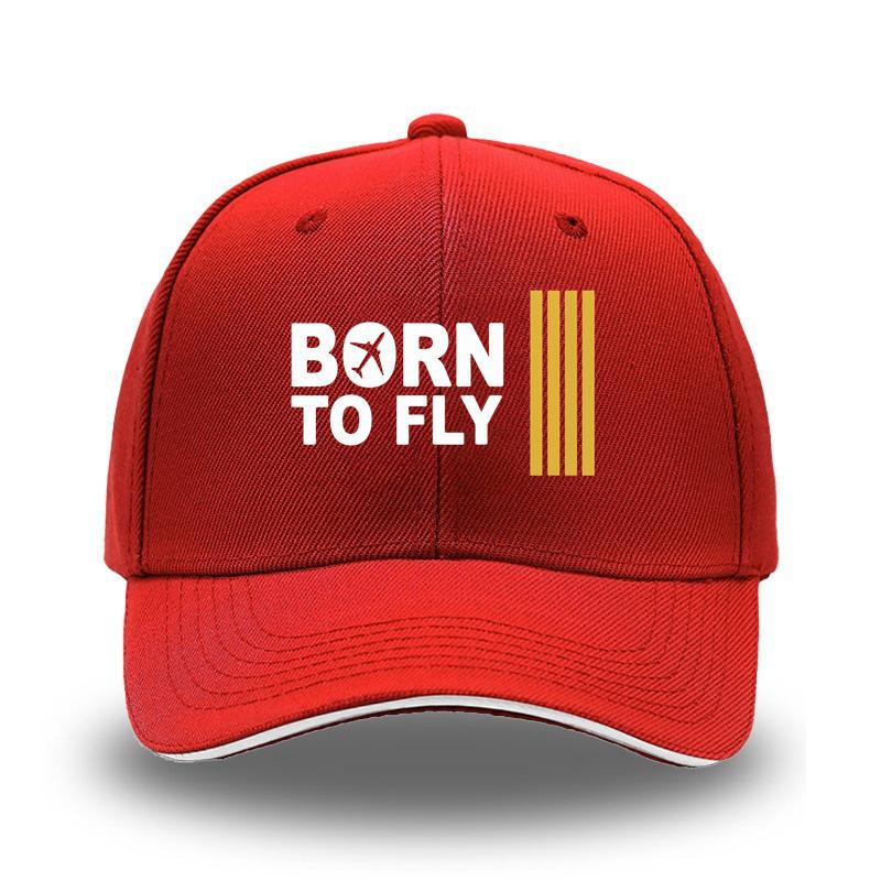 Sandwich sandwich print BORN TO FLY European and American hard top curved edge baseball hat men's outdoor hat