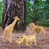 7pcs Gold Version Simulation Animal Model Wildlife Zoo Park Fake Lion Giraffe Elephant Ornament For Kids Xmas Gift Forest Toys