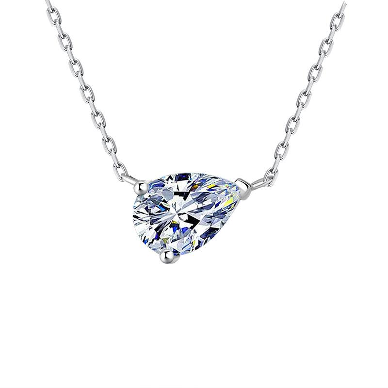 1/3carat Waterdrop Solitaire Moissanite Pendant Necklace with 925 Silver Pear Cut Diamond Neckchain Woman
