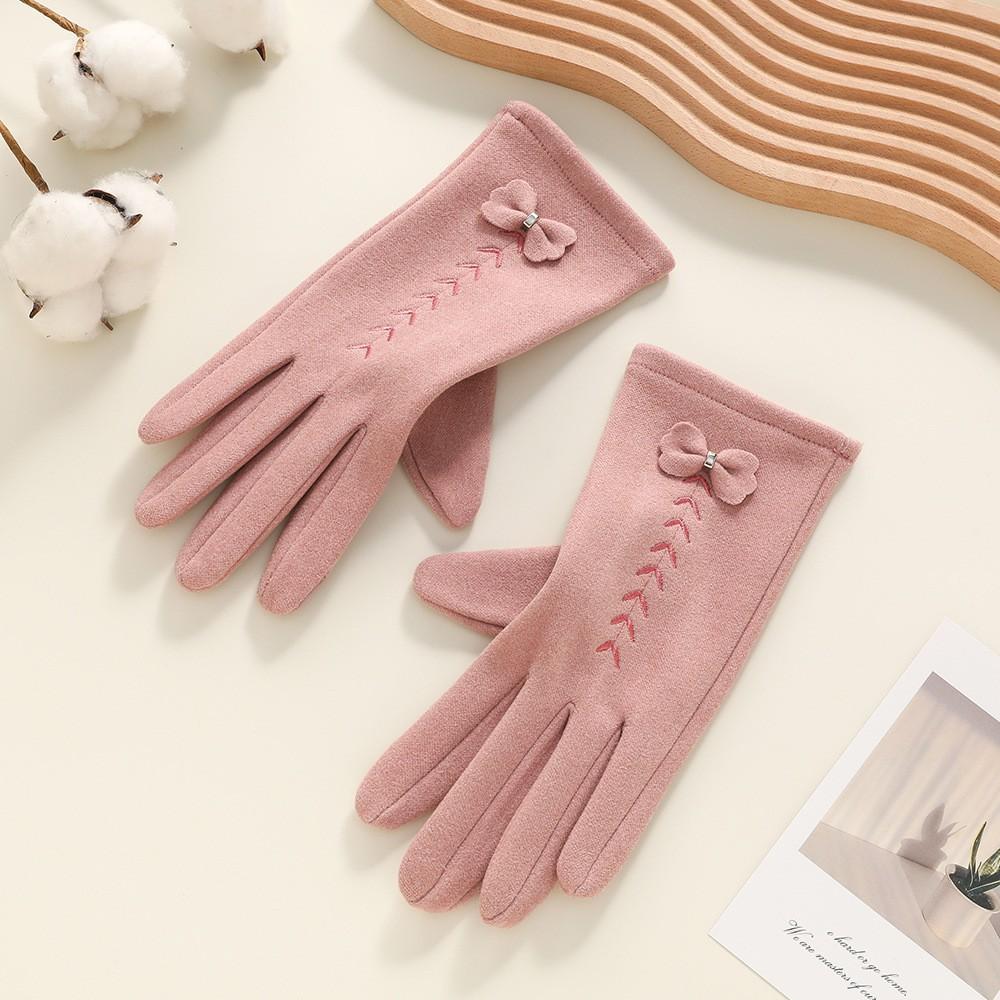 Warm gloves Three-line rabbit velvet men's and women's fashion cold-proof velvet outdoor cycling autumn and winter gloves
