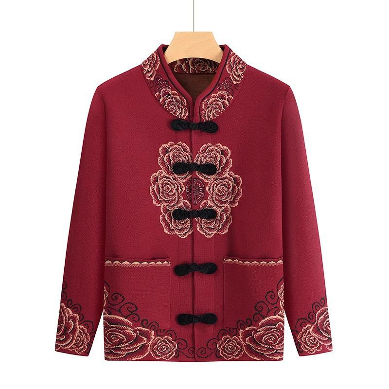 2024 New Autumn/Winter Tang Suit for Elderly Women - Grandma's Top