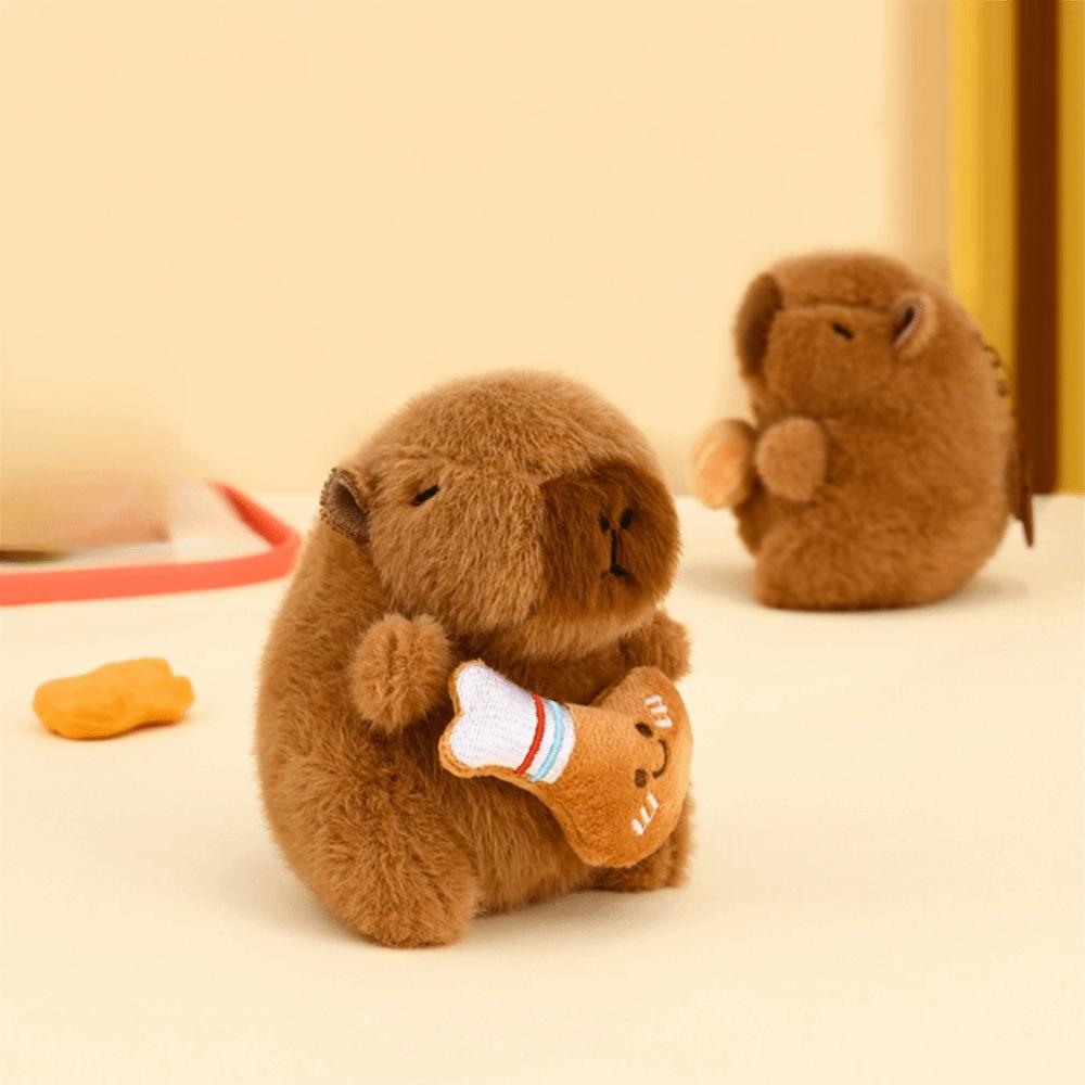 Bag Hanging Capybara Keychain Cute Plush Toy Doll Capybara Key Pendant  School Bag Pendant