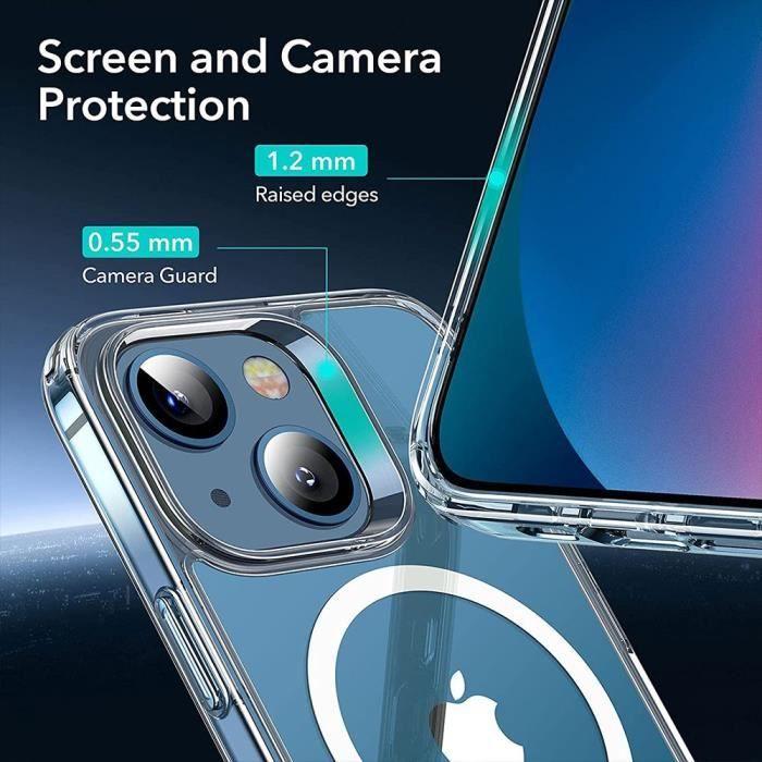 Coque pour iPhone 13 mini - PROSHOP - Transparent - Souple - Compatible MagSafe - 2 Verres Trempés