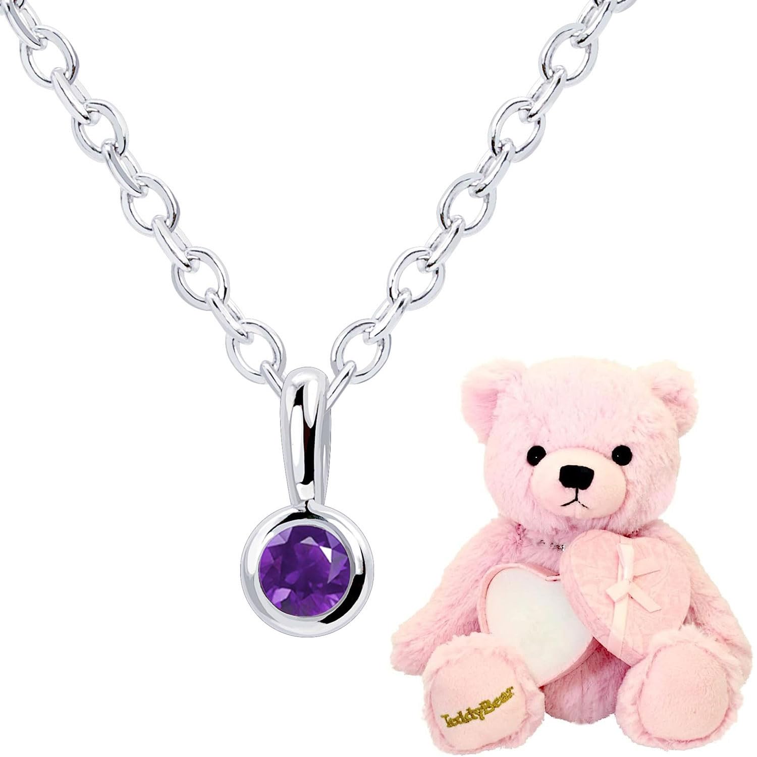 

Necklace Single Fukurin Diamond Silver Pink Teddy Bear Set February Birthstone Amethyst [Sears] Women s 13930-s-tdt-01-p-02