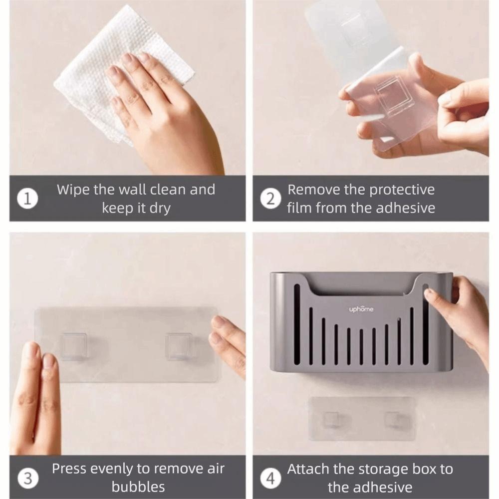 Carbon Steel Garbage Bag Storage Box Punch Free Wall-Mounted Trash Bag Extraction Box Durable Draining Cling Film Storage Rack