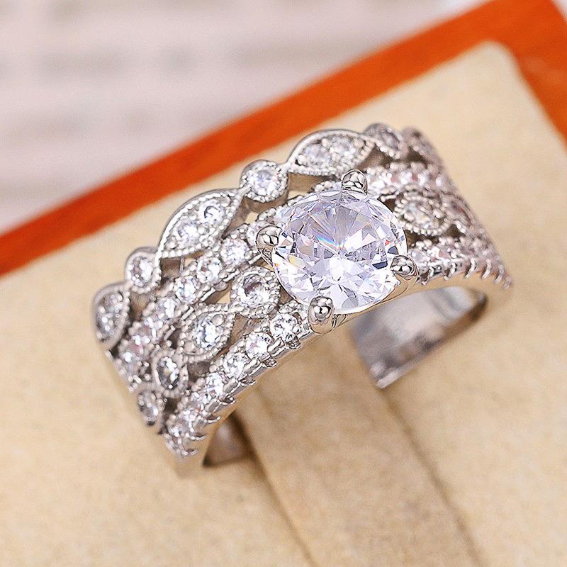 CAOSHI Bright Zirconia Wedding Bands Female Fashion Gorgeous Finger Ring Luxury Lady Silver Color Accessories for Engagement