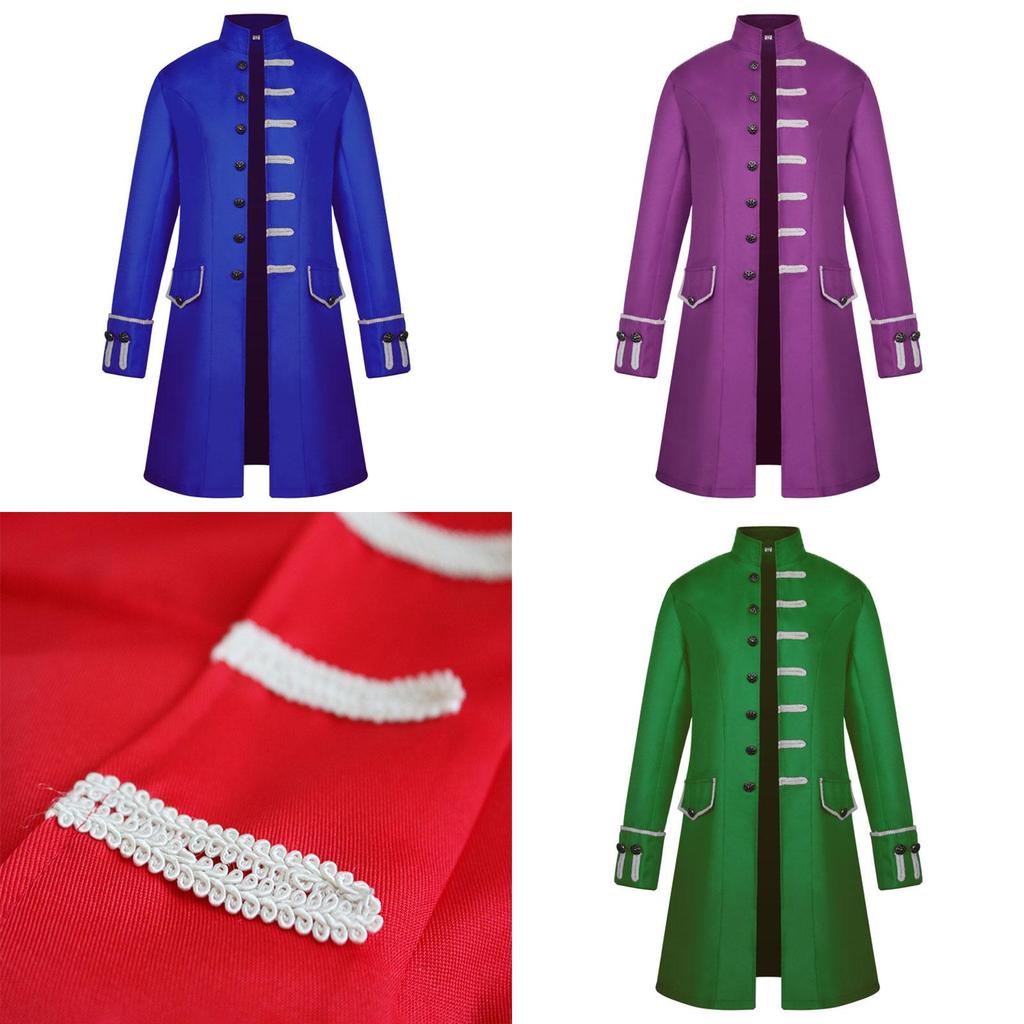 Unique Men Steampunk Vintage Jacket In Various Colors Perfect For Masquerade And Stage Performance