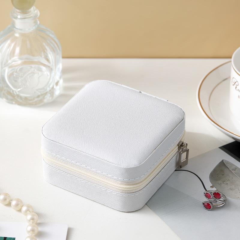 Lockable Leather Jewelry Travel Box - Small, Portable, High-end Gift Box