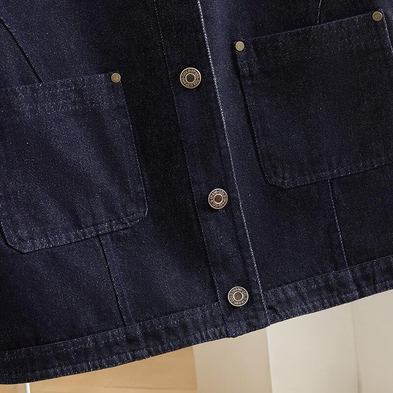 Women's Retro Round Neck Double Pocket Denim Vest