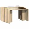 VidaXL Nesting Tables 3 Pcs Sonoma Oak Engineered Wood, Nesting Side Table, Stackable Table, Sofa Table, 858535