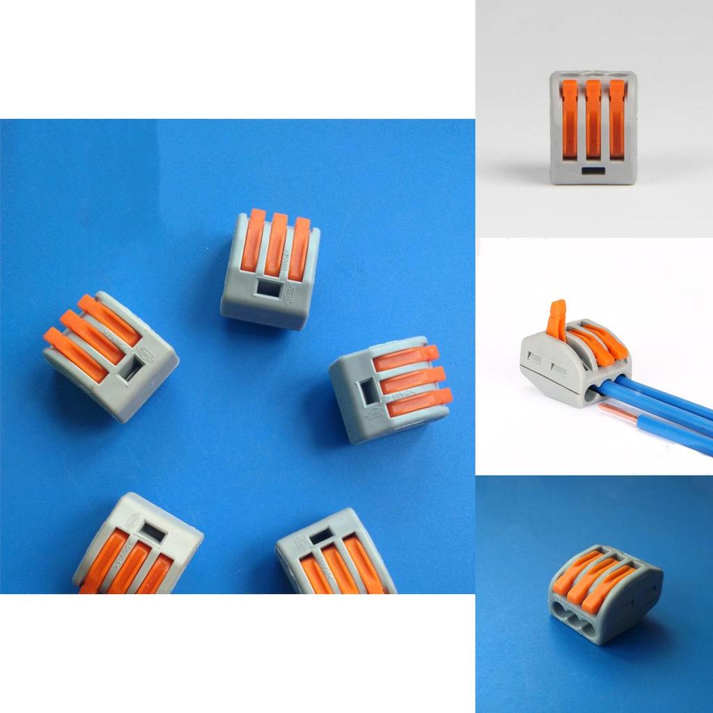 Versatile And Reliable 3 Way Reusable Spring Lever Terminal Block Electric Cable Connector Wire