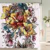 Tenda da bagno 3D con stampa di bellissimi fiori europei, tenda da doccia impermeabile in poliestere, tenda decorativa per la casa con ganci