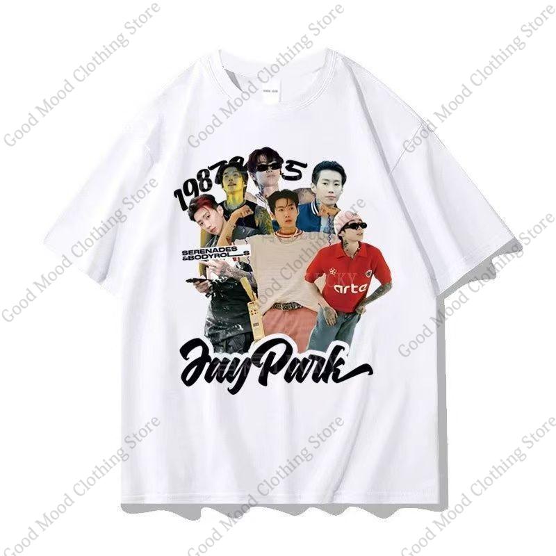 Jay Park T Shirt Kpop Fashion Popular Jay Park Print Fans Clothes Street Retro Tshirt Unisex Women Cotton Short Sleeve Tee Tops S