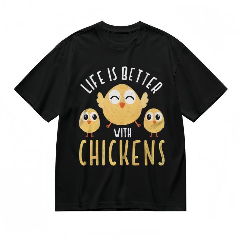 Women's Breathable Classic T-Shirt Chickens Make Life Better Graphic Tee