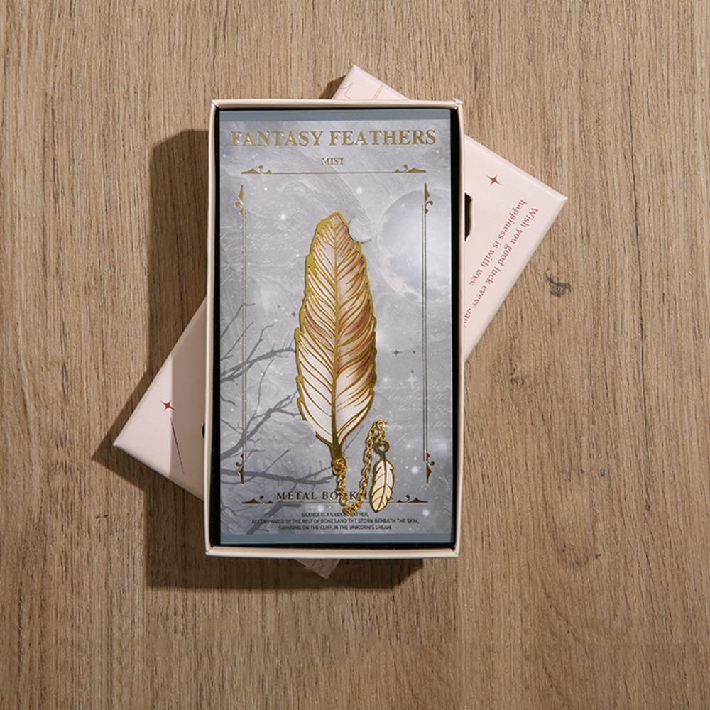 Metal Chain Feather Bookmark Page Clip Pendant Bookmark Aesthetic Vintage Book Clip  Book Lovers