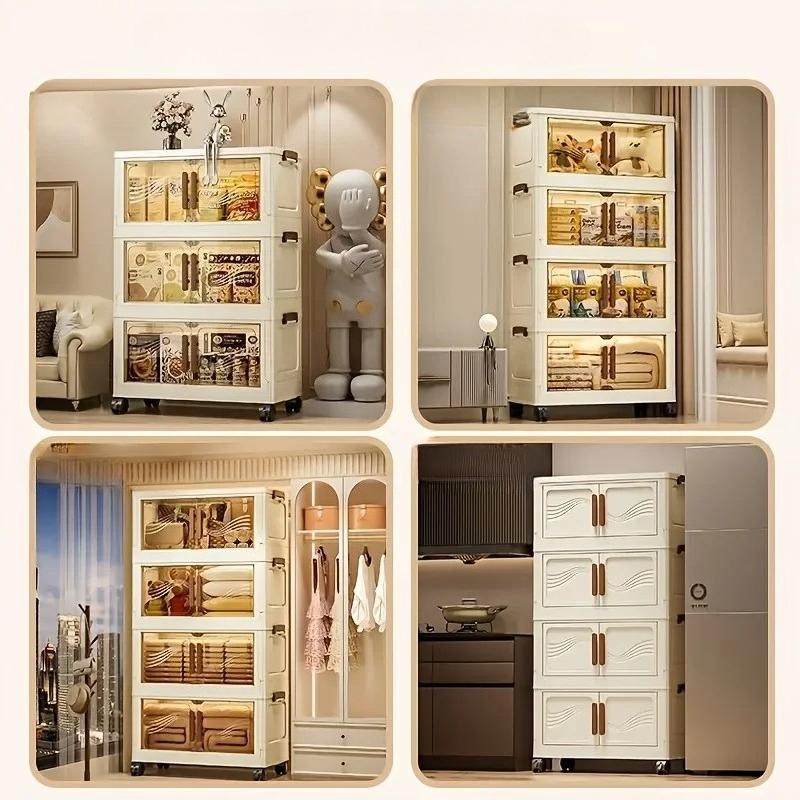 Foldable Storage Box with Clear Door - Spacious, Durable, and Easy-to-Assemble - Ideal for Organizing Clothes, Books, Toys, and