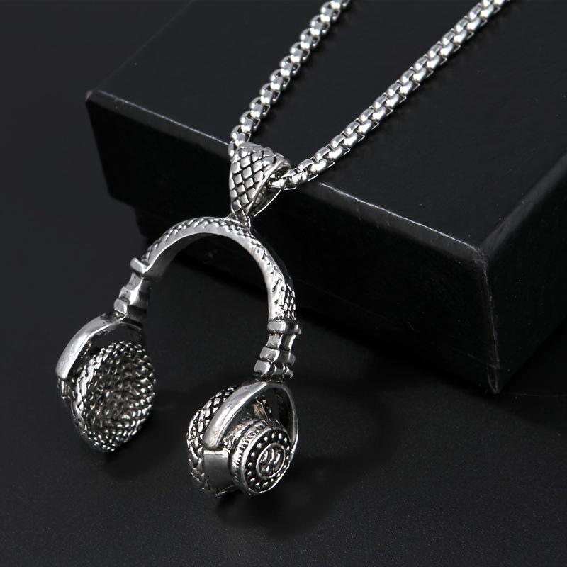 Music Headphones Necklace Pendant 60CM(Necklace Long)