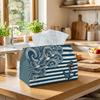 1pc Ocean Wave Anchor Tissue Box | Multi-functional Napkin Dispenser, Suitable for Home, Parties, Car Decoration Nautical Navy Stripe Sea Gull - Decor