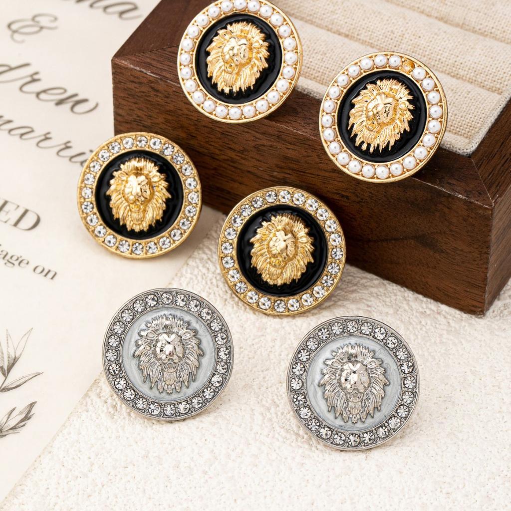 New lion head exaggerated point drill oil drop earrings wholesale trend earrings home