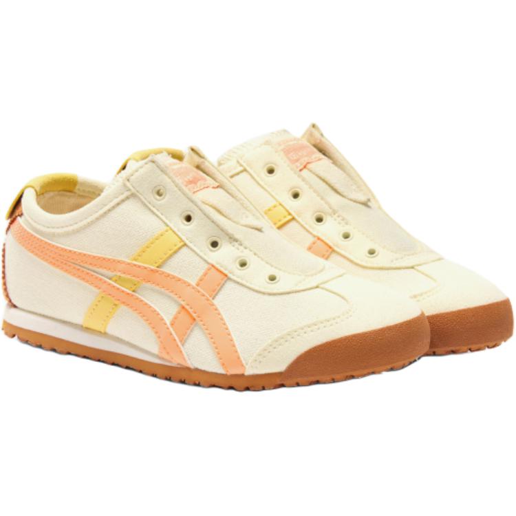 ONITSUKA TIGER Mexico 66 Slip-On Comfortable Fashion Kids Casual Shoes Kids Sneaker Beige Orange 1184A085-750