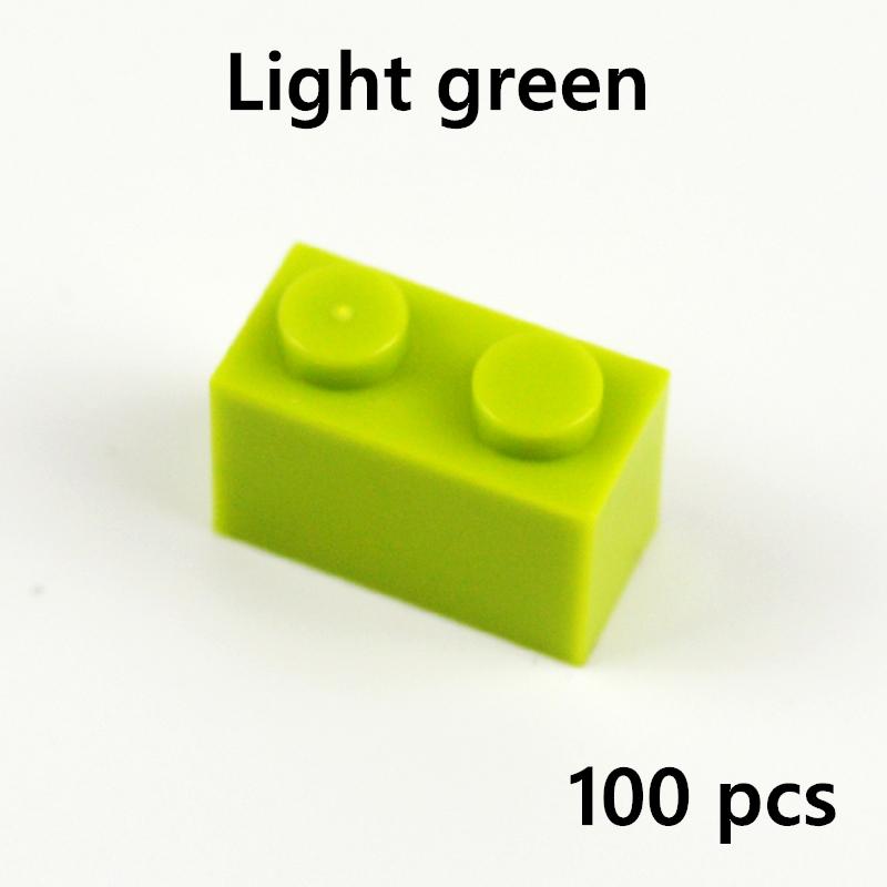 100pcs 1*2 Dot Thick Figures Bricks Educational Creative DIY Bulk 1x2 Dot Building Blocks Compatible with 3004 classic parts