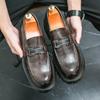 Men's British Style Trend Low-top Casual Leather Shoes, Four-season Fashion Foot Cover, Thick-soled One-pedal Lazy Shoes