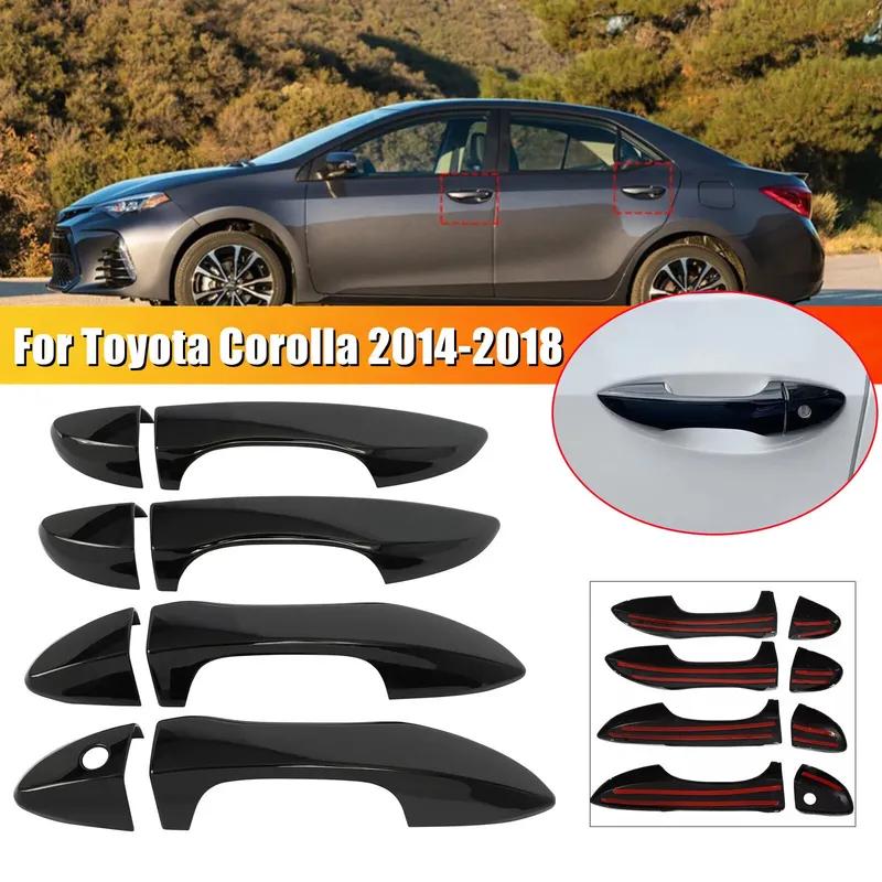 For LHD Toyota Corolla 2014 2015 2016 2017 2018 Carbon Fiber Style Car Door Handle Cover Sticker Trim Accessories Protect Decor